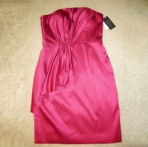 NWT Vince Camuto Hot Pink Strapless Silky Dress